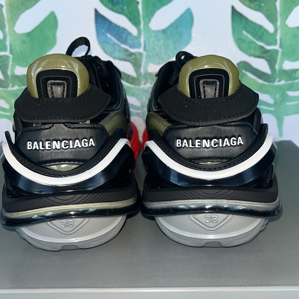 Balenciaga Women’s Tyrex Red and Gray Sneakers - Picture 5 of 14